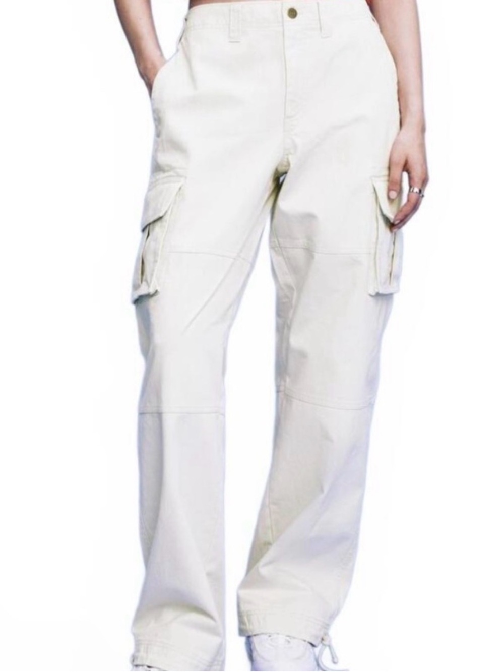 Old Navy Cream Cargo Pants with Utility Pockets